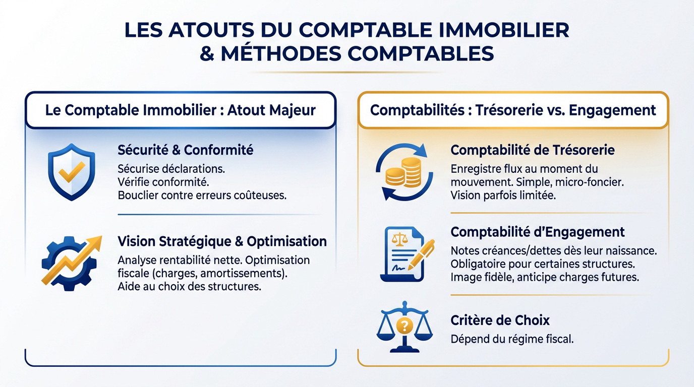 Expert comptable immobilier analysant des documents fiscaux et juridiques